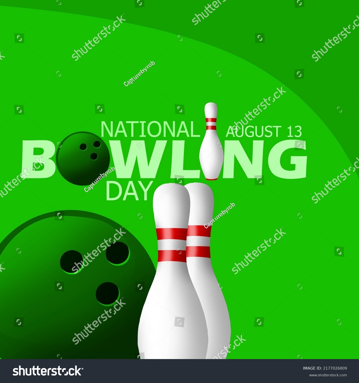 Illustration Of A Green Bowling Ball And Its Royalty Free Stock