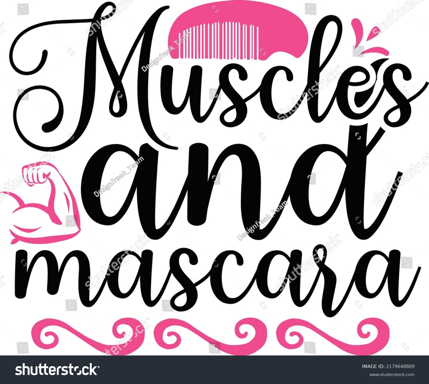 Muscles And Mascara Svg Tshirt Design Vector Cut Royalty Free Stock