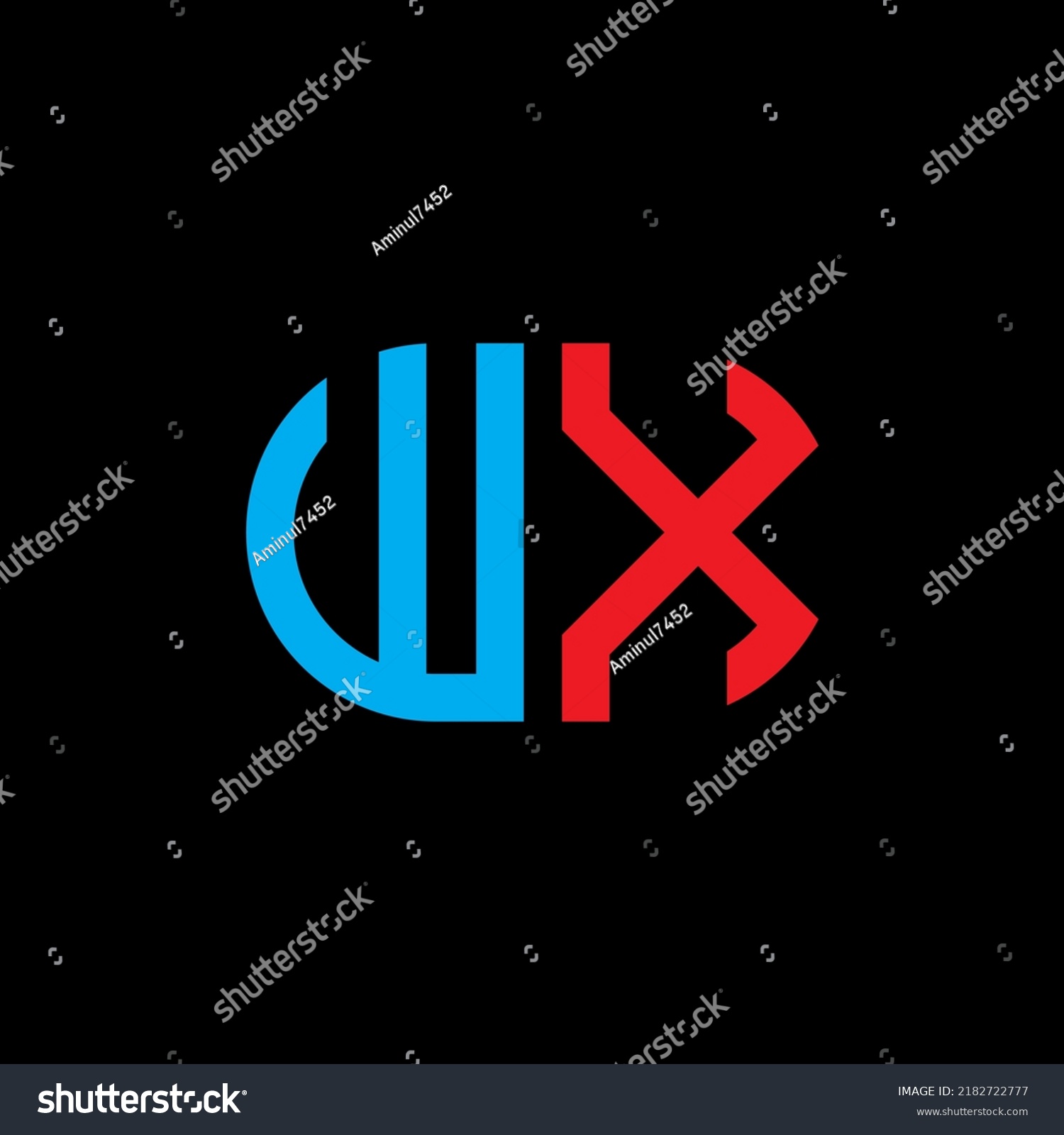 WX Letter Logo Creative Design With Vector Royalty Free Stock Vector