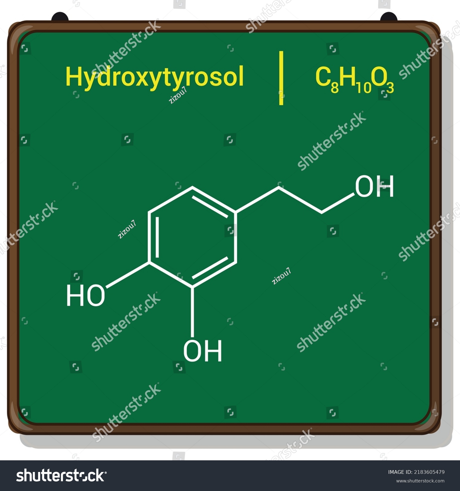 Chemical Structure Of Hydroxytyrosol C H O Royalty Free Stock