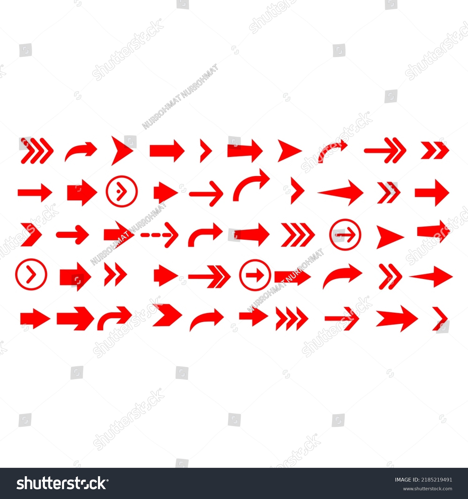 Arrow Set Red Arrow Icon Collection Set Royalty Free Stock Vector