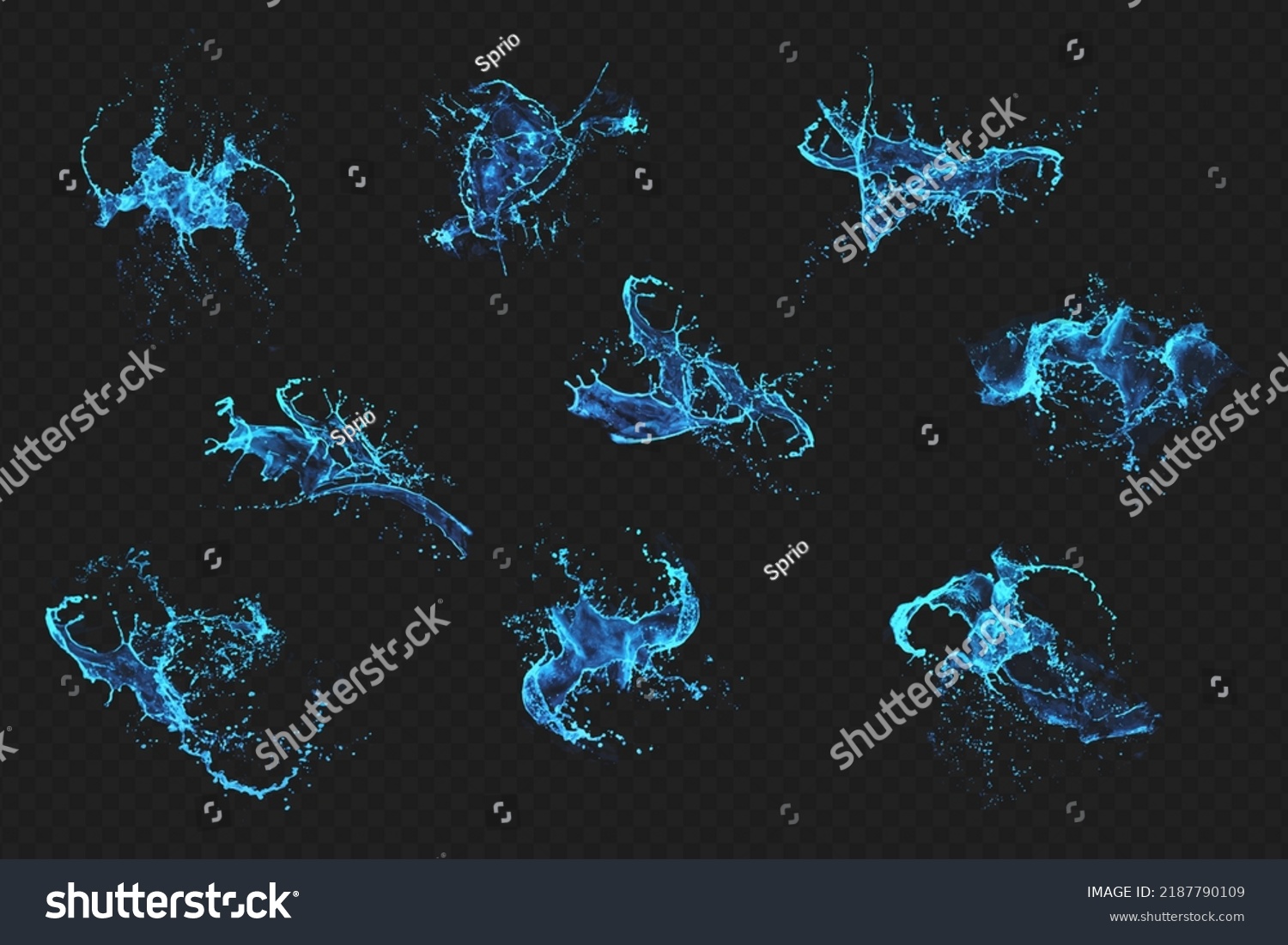 Water Splash Collection Realistic Liquid Water Royalty Free Stock