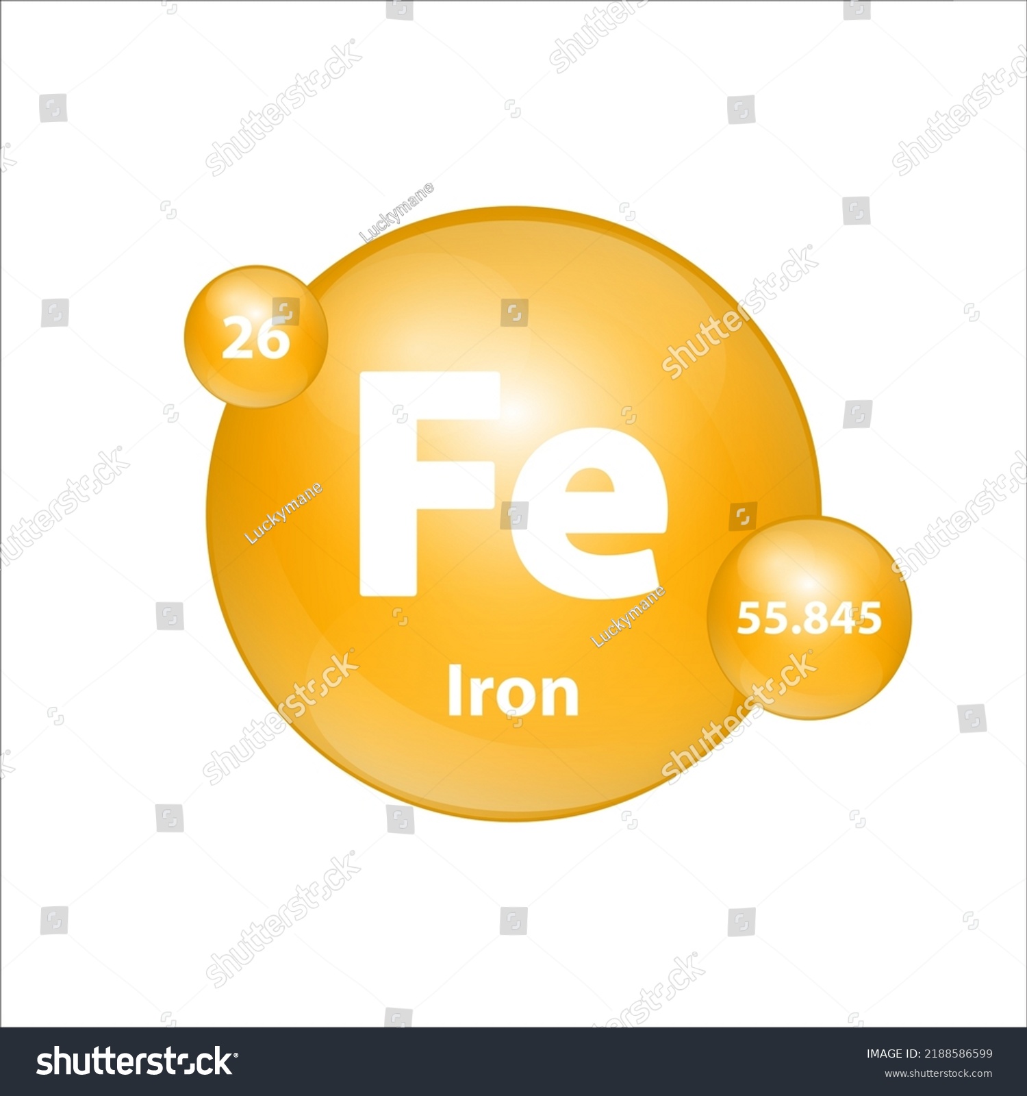 Iron Ferrum Fe Icon Structure Chemical Royalty Free Stock Vector