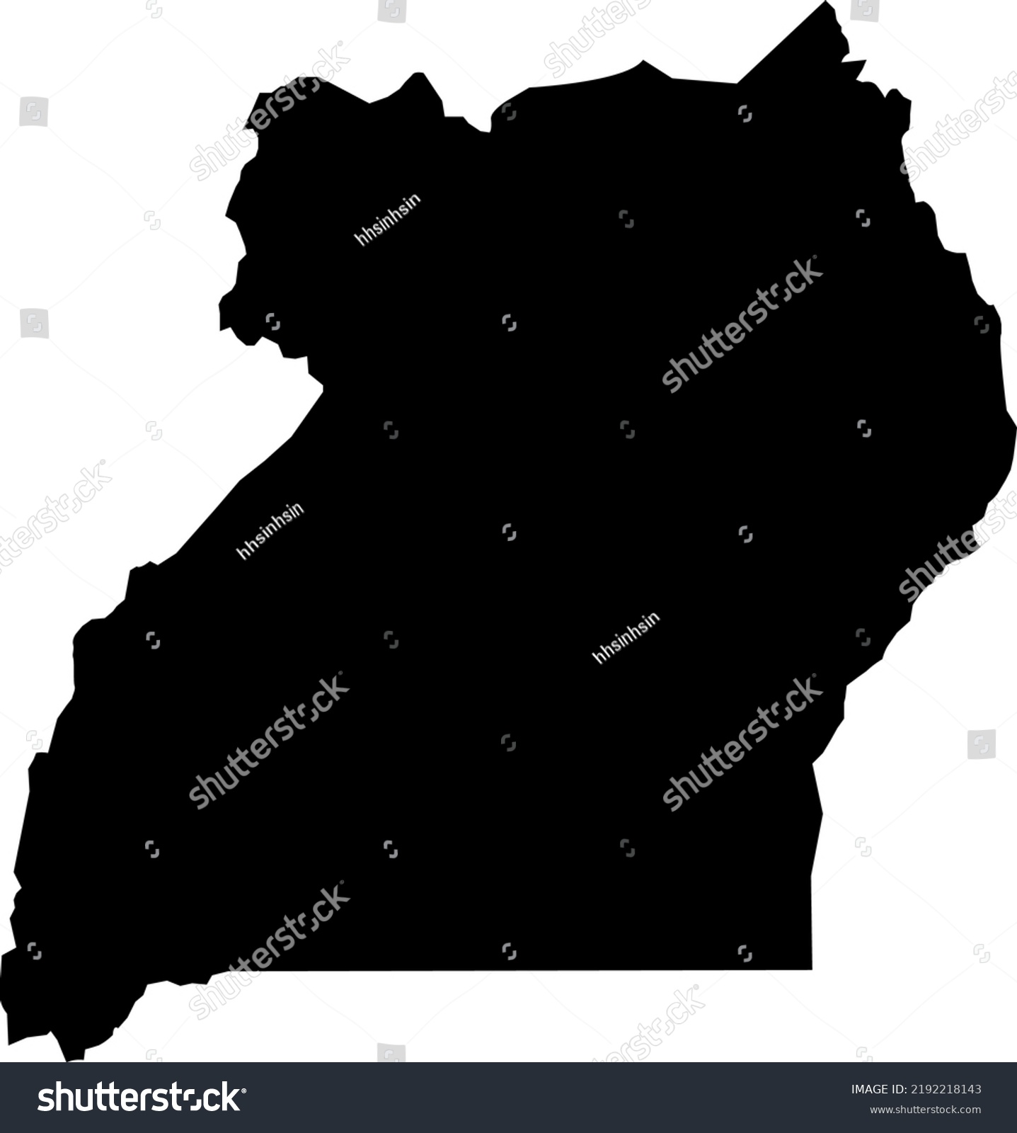 Africa Uganda Map Vector Map Hand Drawn Royalty Free Stock Vector