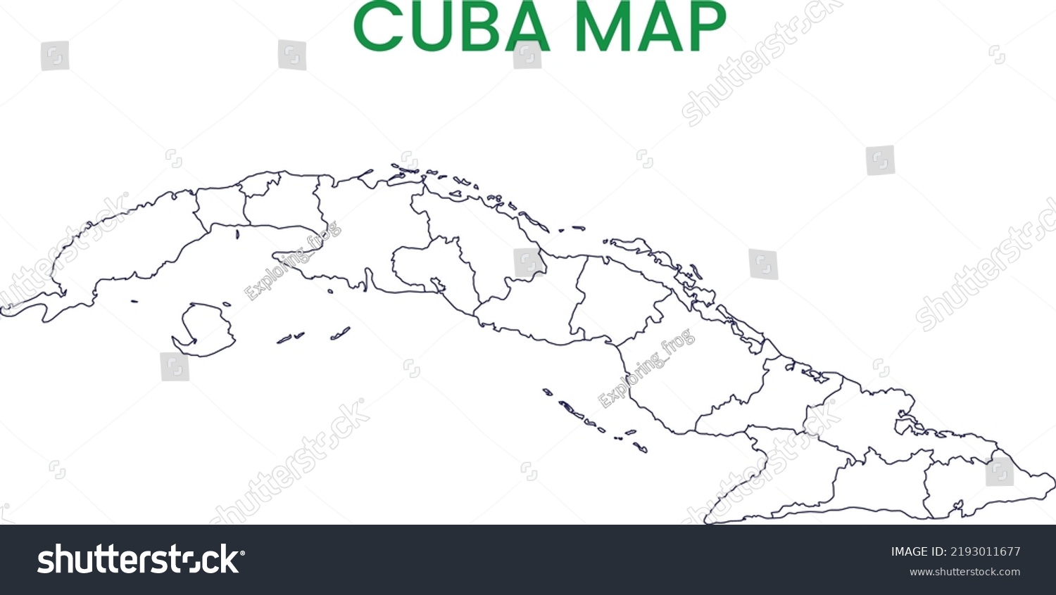 High Detailed Map Of Cuba Outline Map Of Cuba Royalty Free Stock