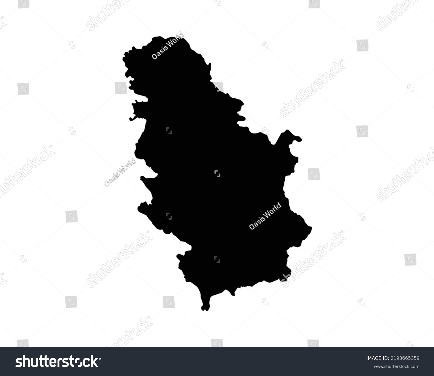 Serbia Map Serbian Country Map Black And White Royalty Free Stock