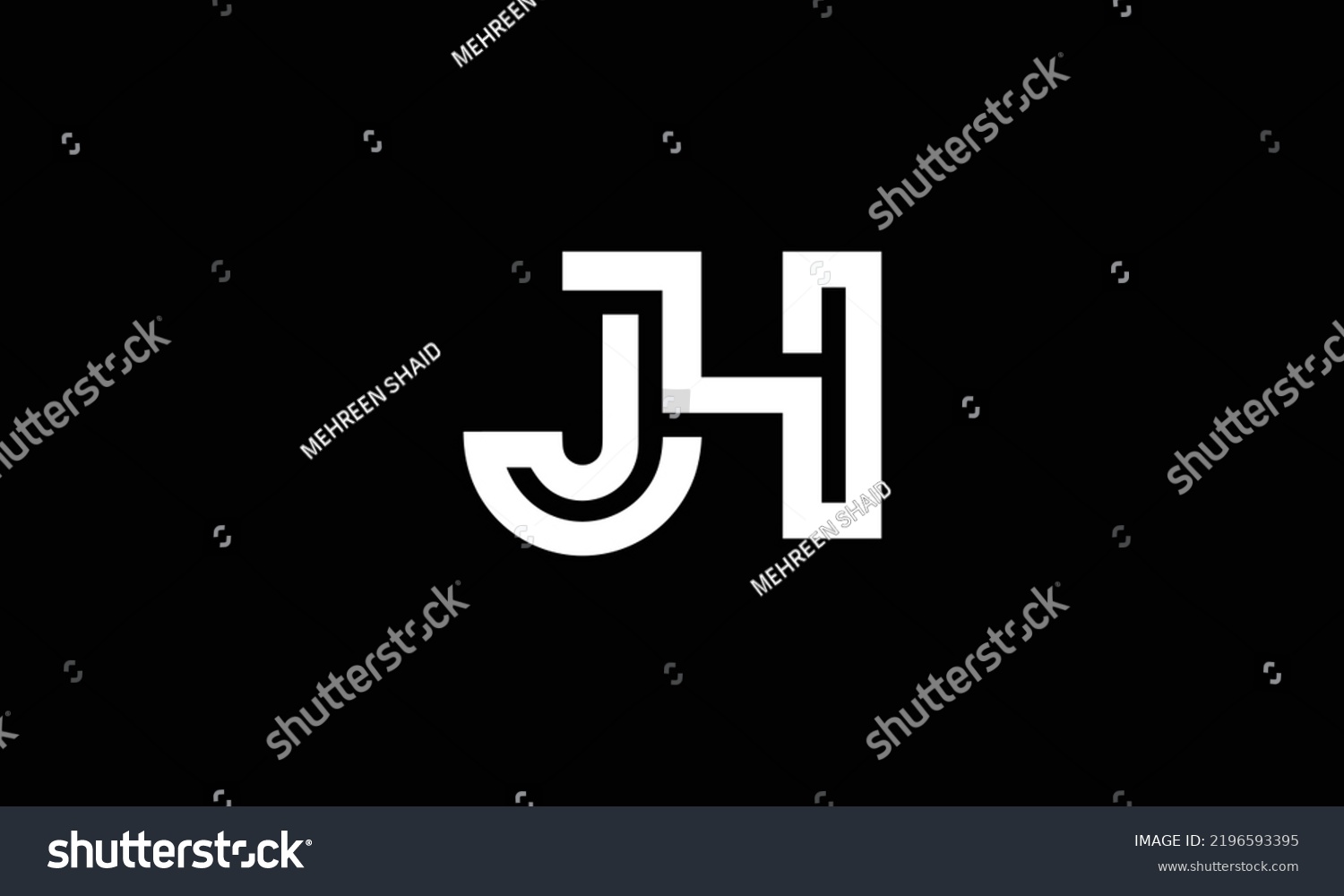 Creative Letter JH Logo Design Vector Template Royalty Free Stock