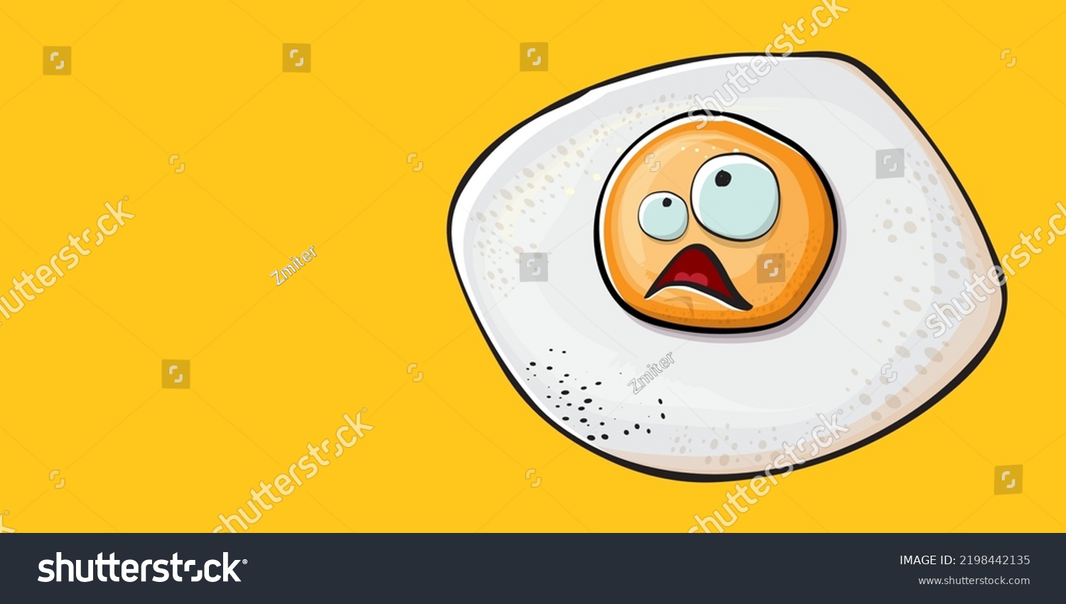 Vector Cartoon Fried Egg Character Isolated On Royalty Free Stock