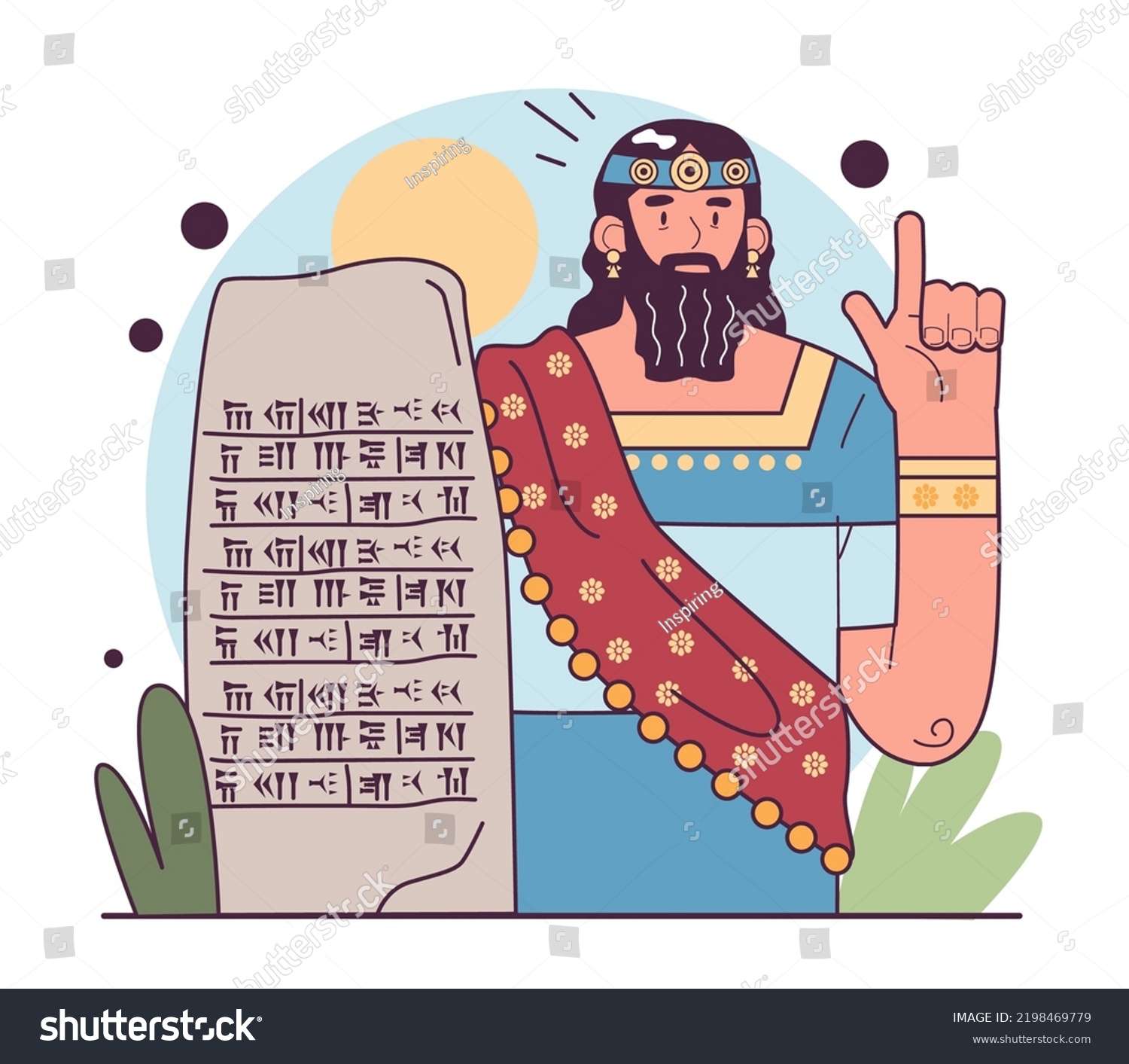 First Civilization Origin Ancient Sumerian Royalty Free Stock Vector