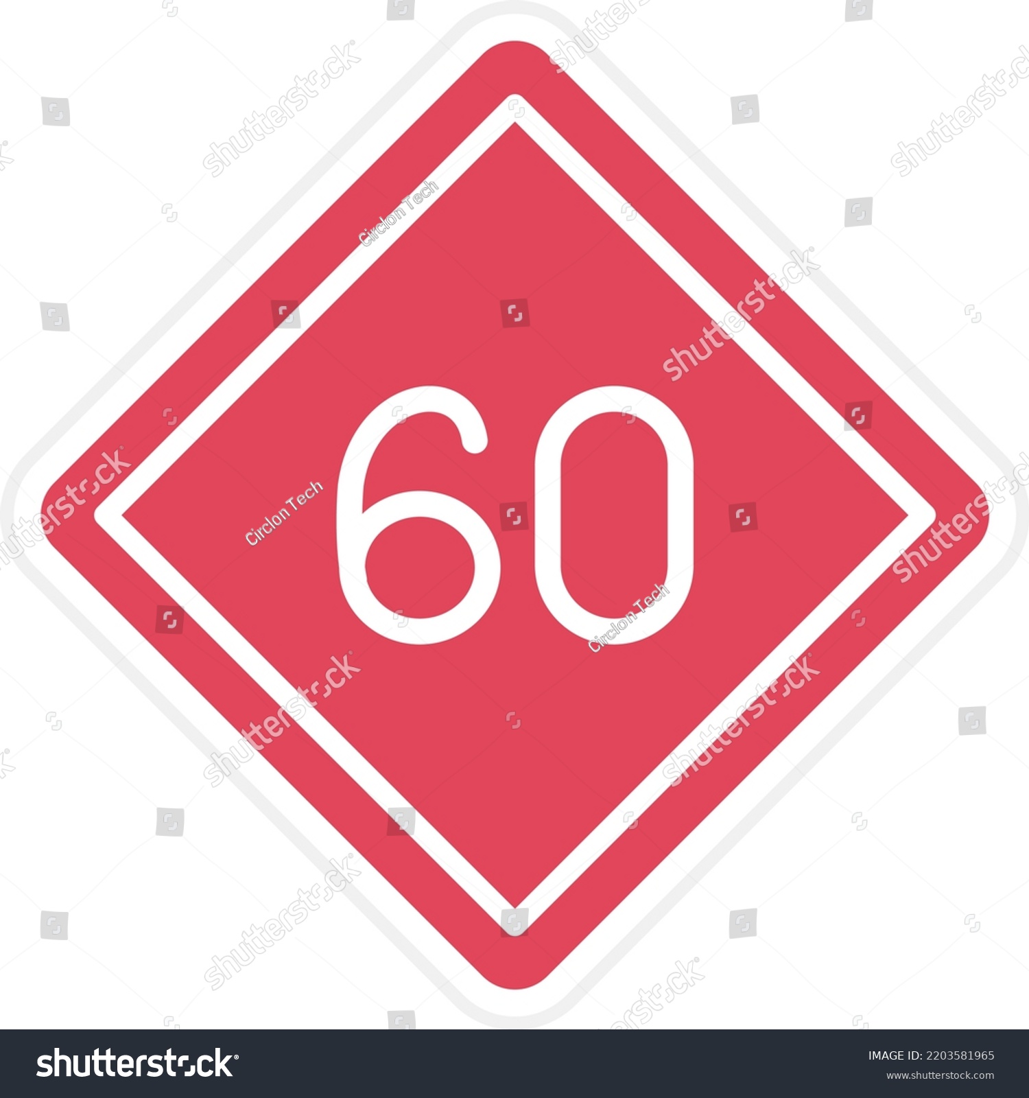 Vector Design 60 Speed Limit Icon Style Royalty Free Stock Vector