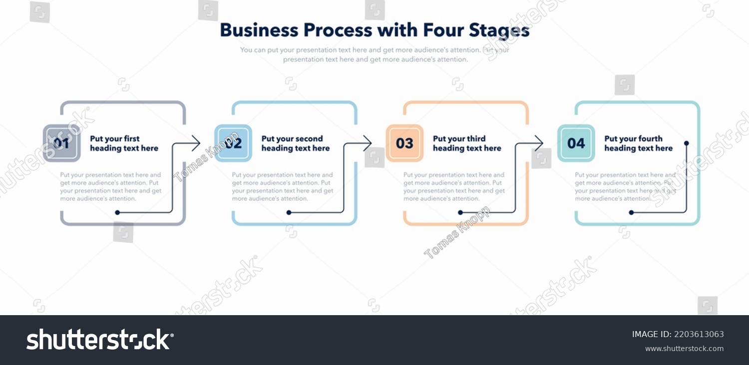 Modern Business Process Template With Four Royalty Free Stock Vector