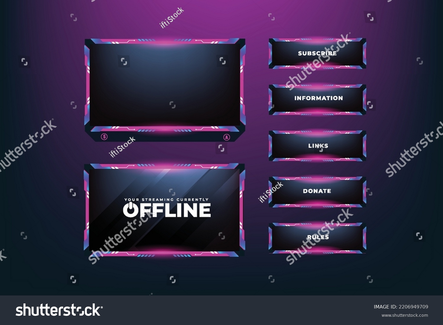 Girly Screen Overlay Vector With Pink And Dark Royalty Free Stock