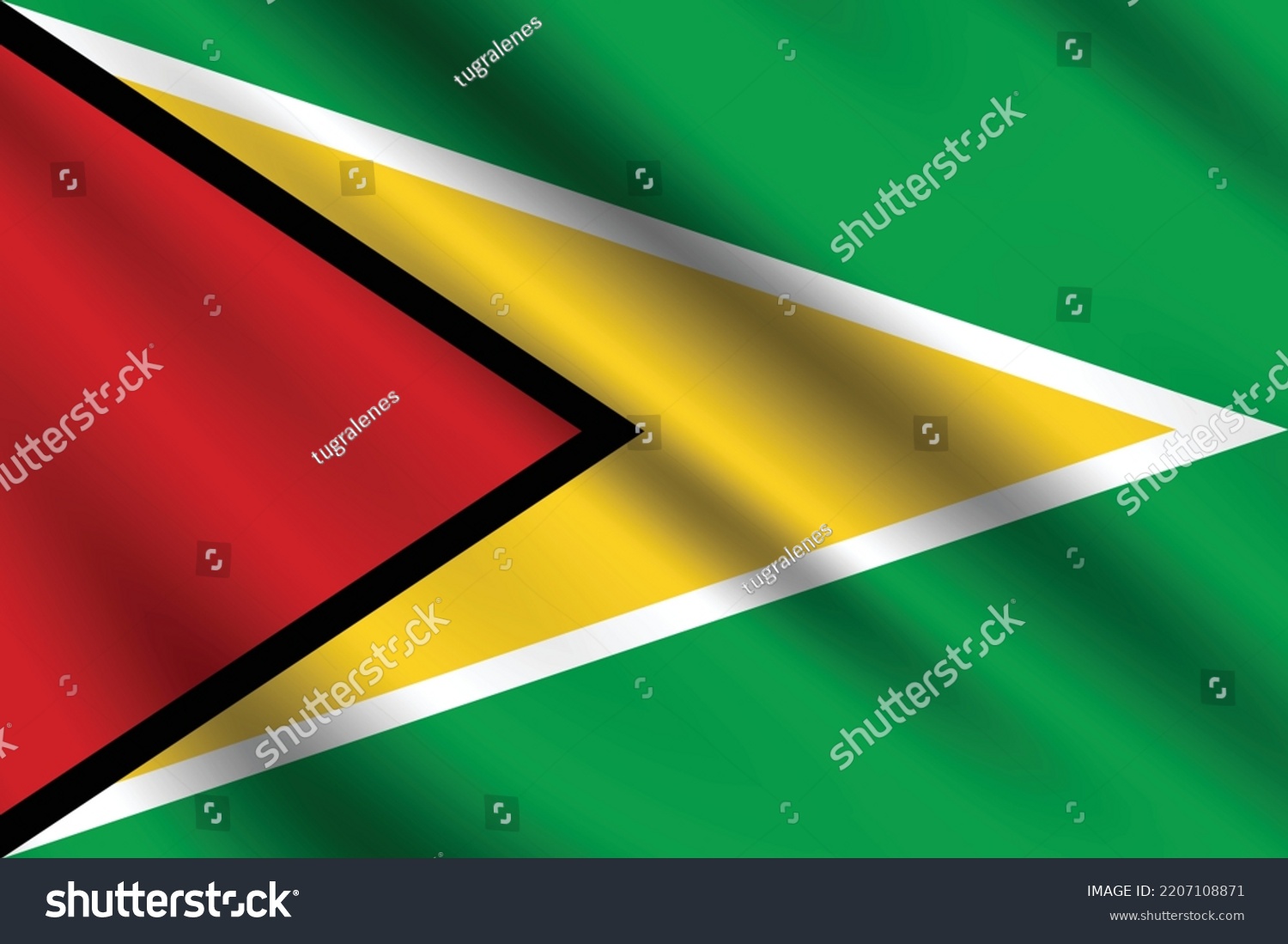 Flag Of Guyana Guyana Waving Flag Flag Design Royalty Free Stock