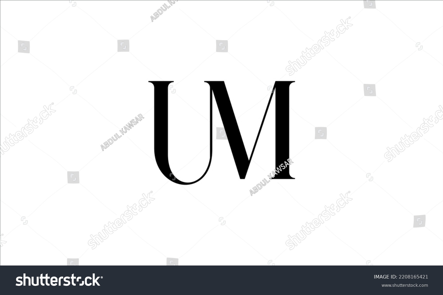 Letter Um Logo Design Um Logo Monogram Design Royalty Free Stock