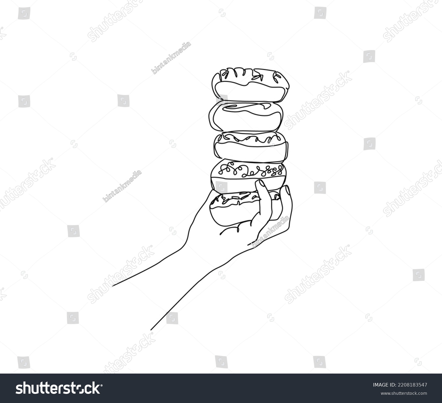 Continuous One Line Drawing Of Hand Holding Royalty Free Stock Vector