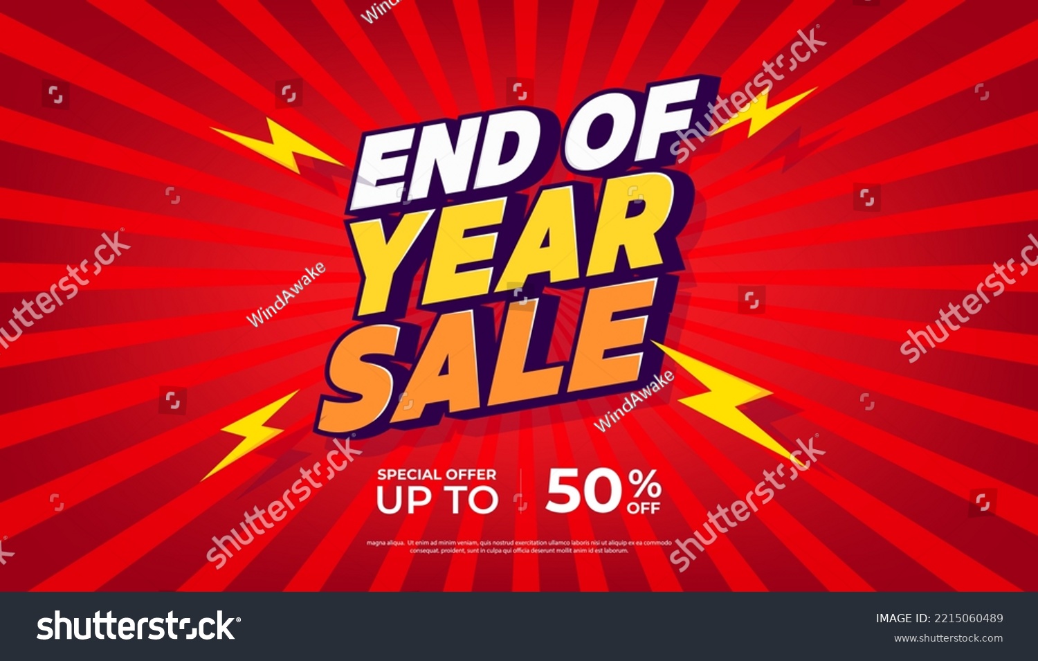 End Of Year Sale Banner Template Design Big Royalty Free Stock