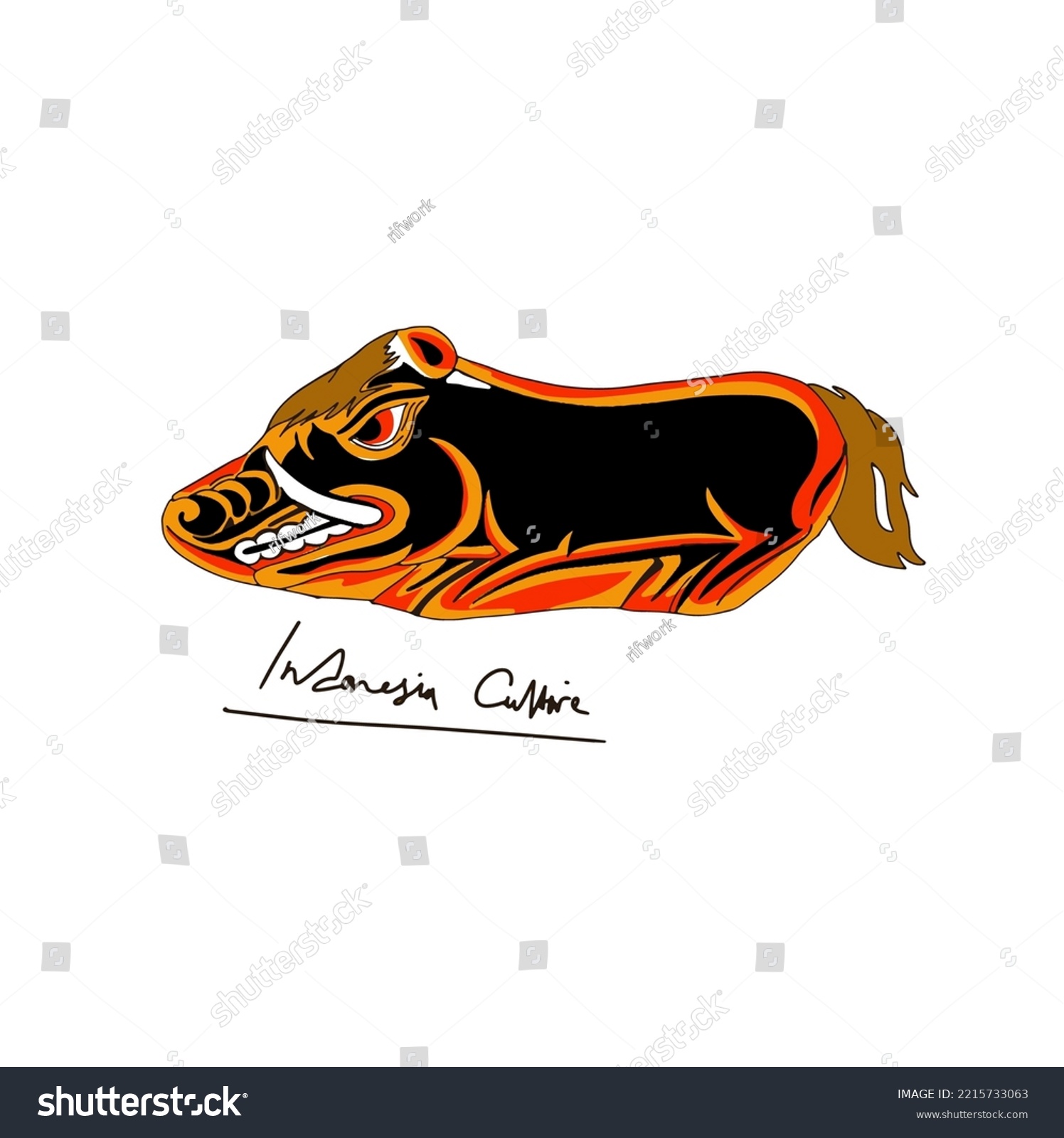 Indonesia Culture Reog Ponorogo Vektor Royalty Free Stock Vector