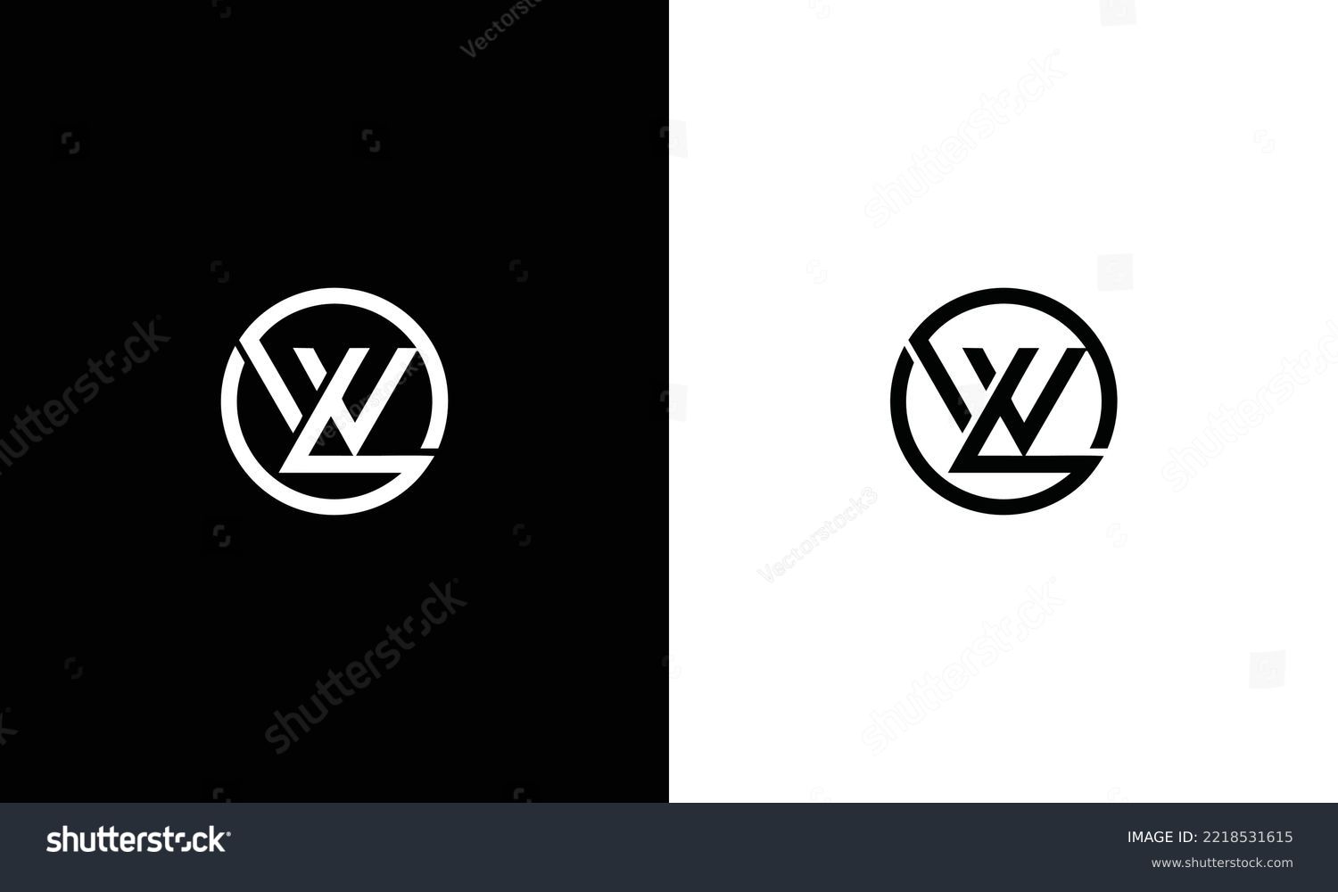 Alphabet Letters Initials Monogram Logo LW WL Royalty Free Stock