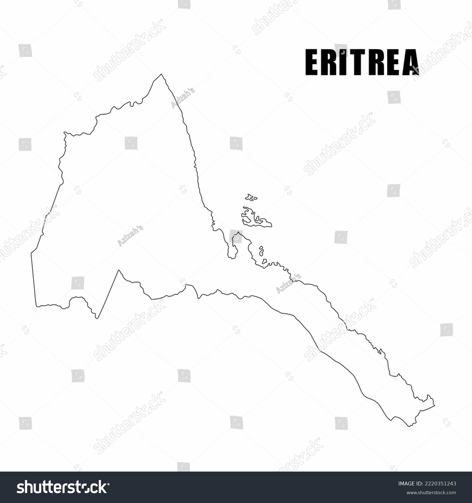 Vector Illustration Of Outline Map Of Eritrea Royalty Free Stock