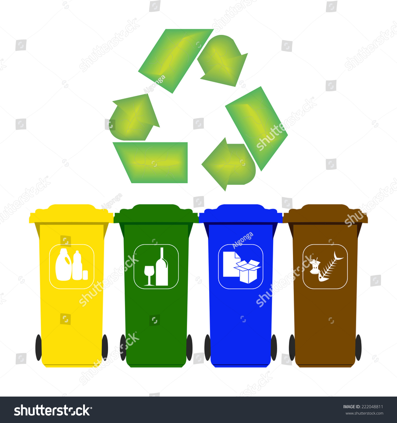 Garbage Containers For Recycling Royalty Free Stock Vector