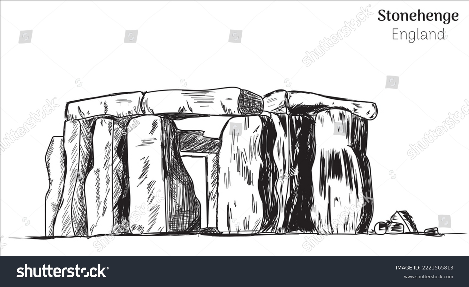 Stonehenge England Hand Drawing Vector Royalty Free Stock Vector