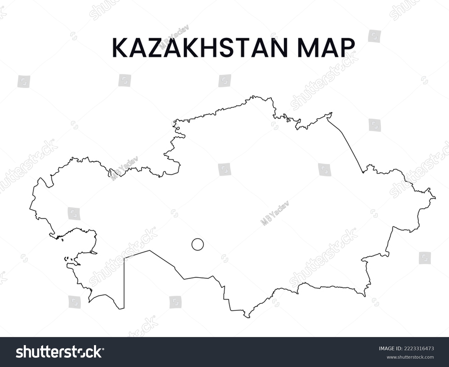 Map Of Kazakhstan Outline Map Kazakhstan Vector Royalty Free Stock