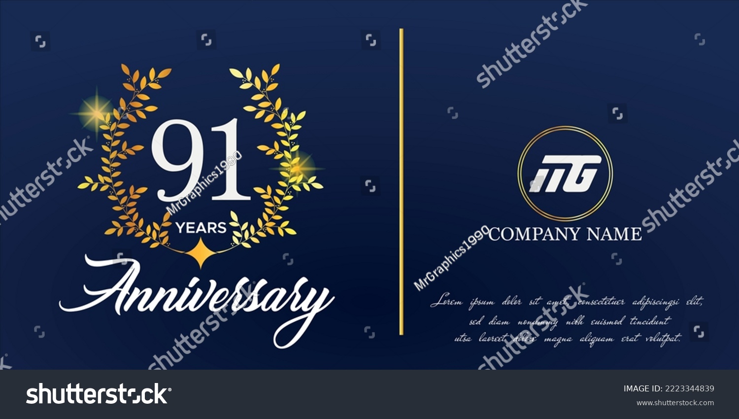 St Anniversary Logo With Elegant Ornament Royalty Free Stock Vector