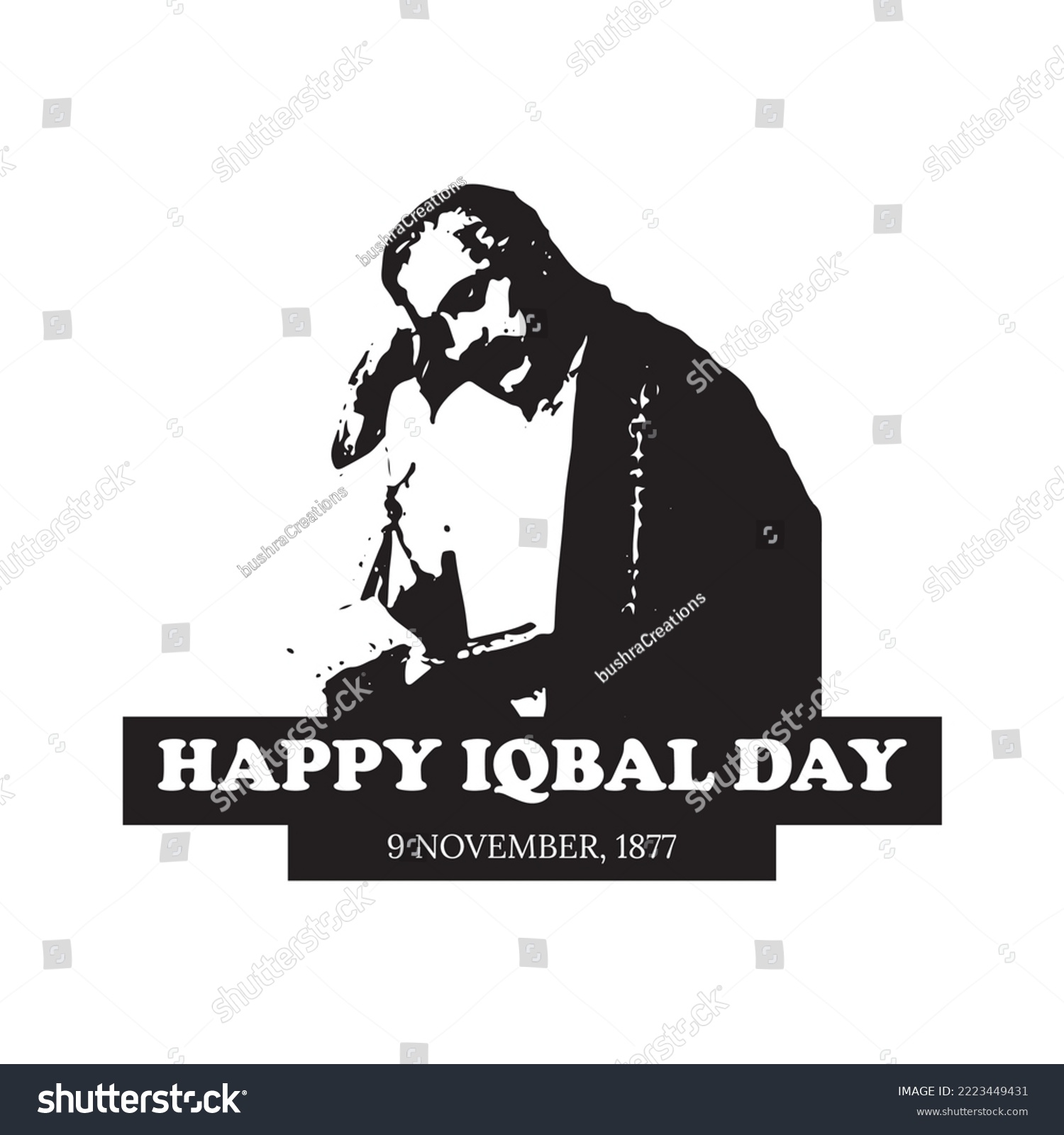 Iqbal Day Vector Template Allama Iqbal Day Th Royalty Free Stock