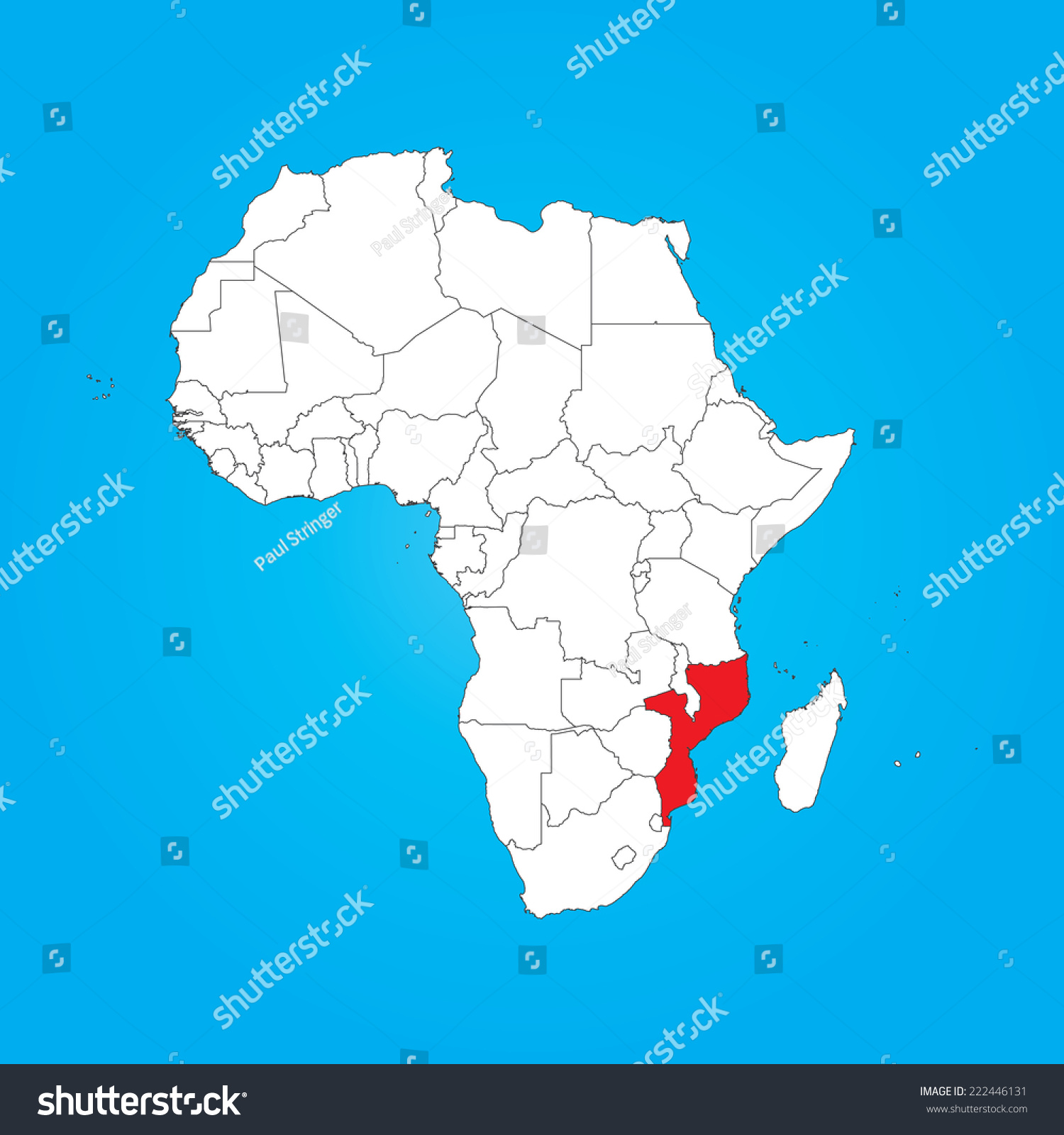 A Map Of Africa With A Selected Country Of Royalty Free Stock Vector