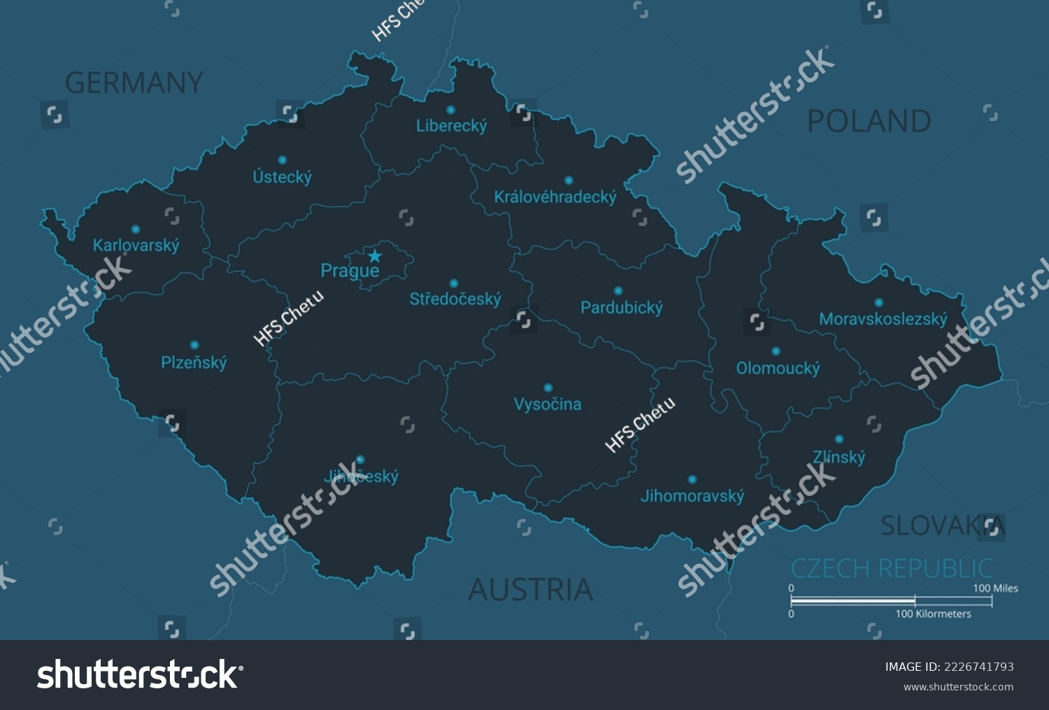 Czech Republic Map High Detailed Map Of Czech Royalty Free Stock