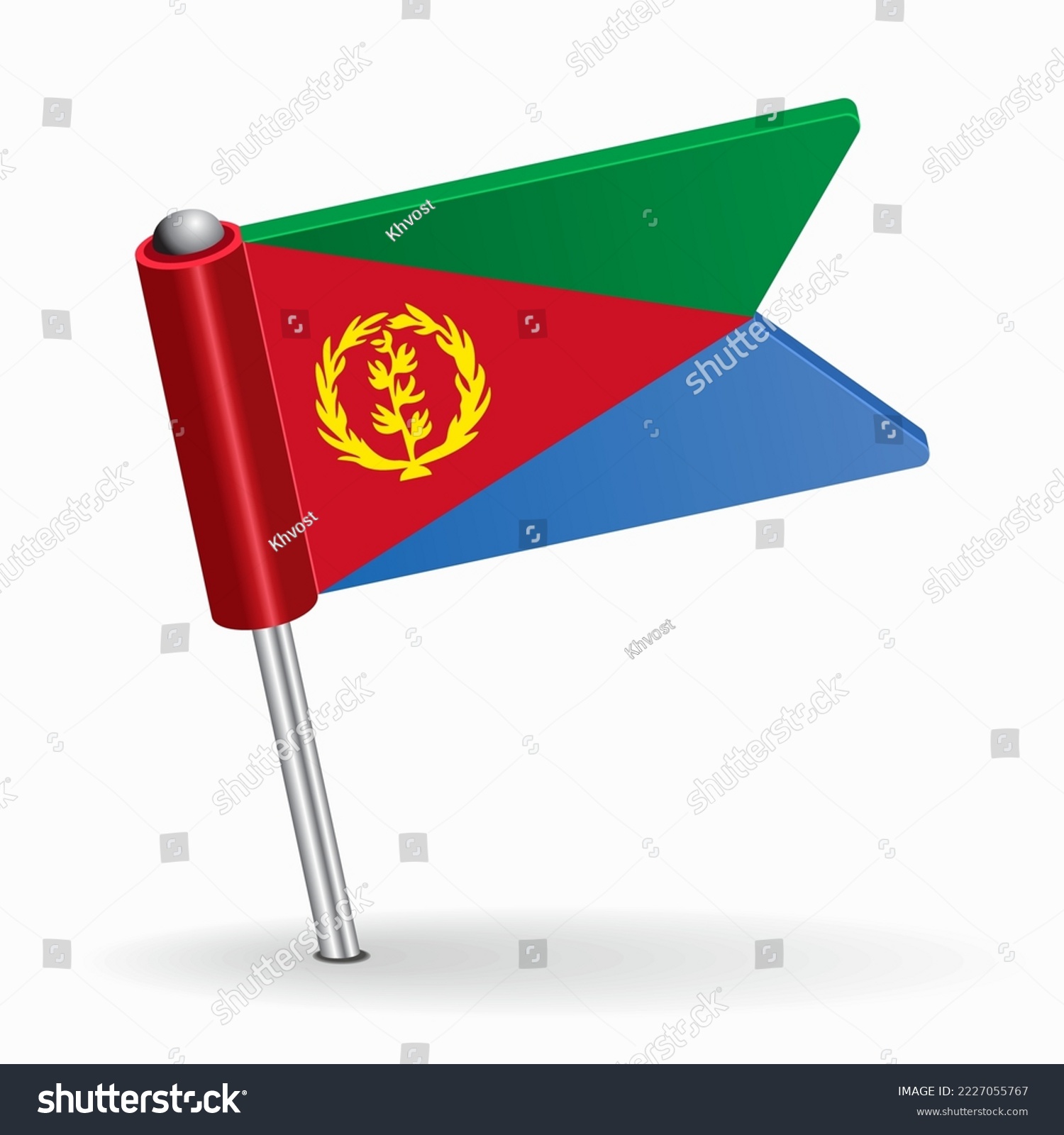 Eritrean Flag Map Pointer Layout Vector Royalty Free Stock Vector