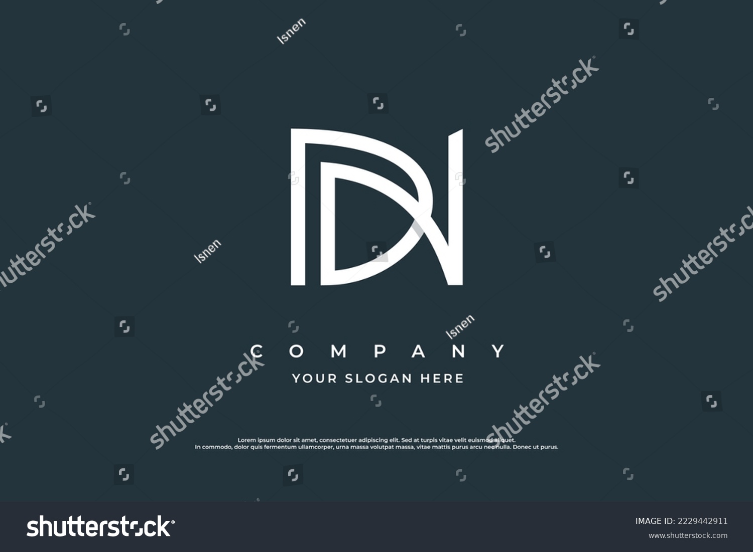 Initial Letter DN Logo Design Vector Royalty Free Stock Vector