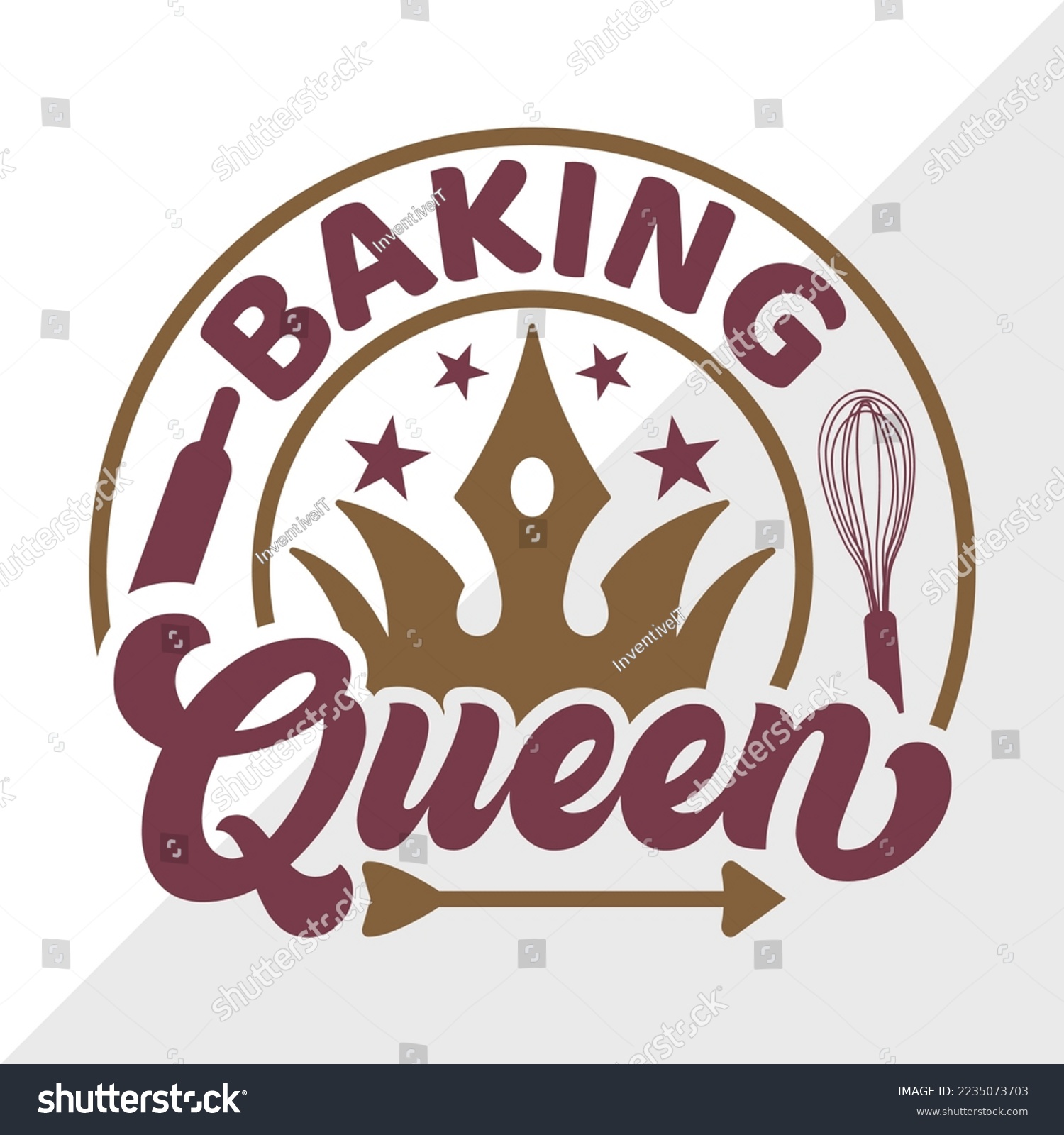 Baking Queen SVG Printable Vector Illustration Royalty Free Stock