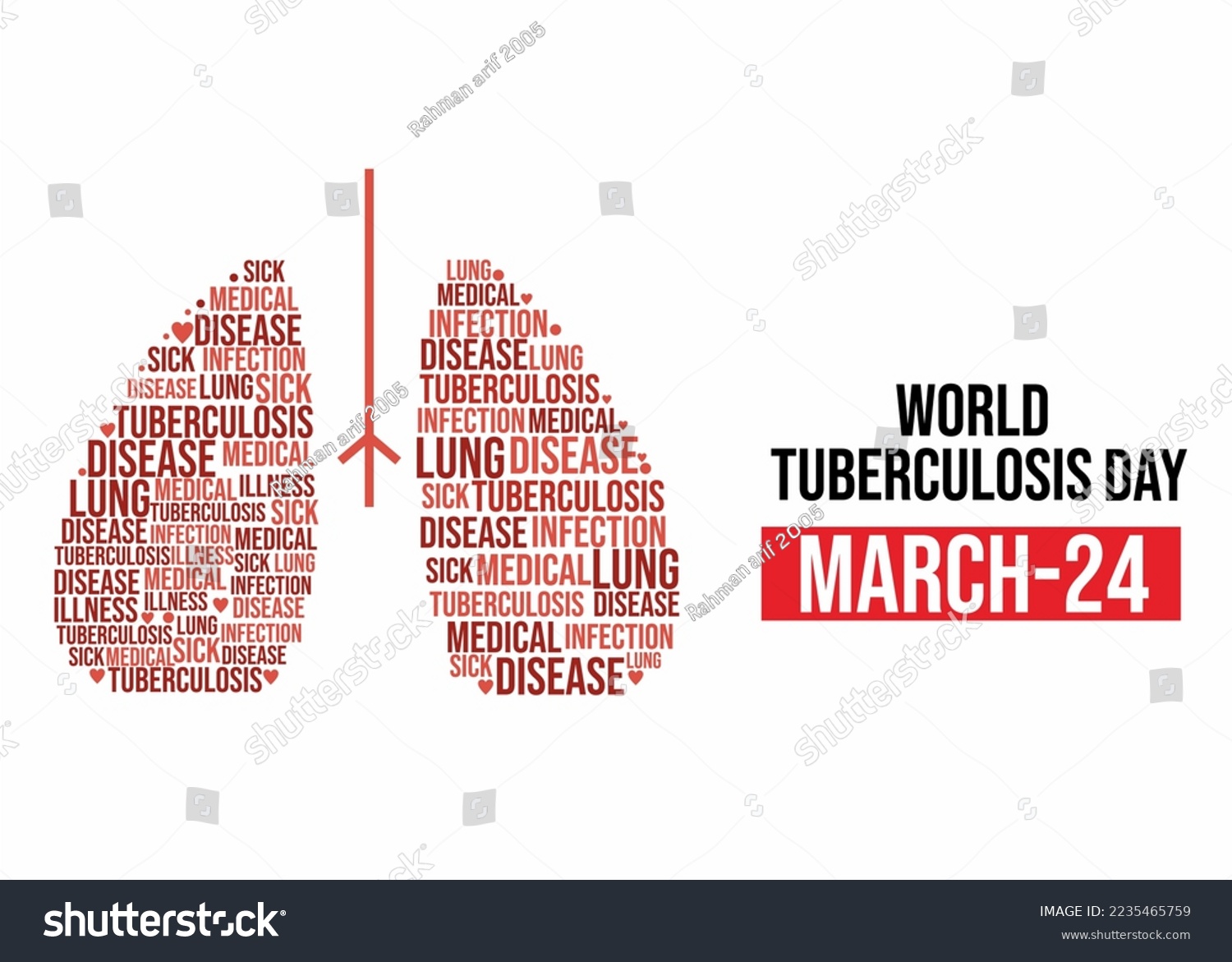 World Tuberculosis Day Poster Design Royalty Free Stock Vector