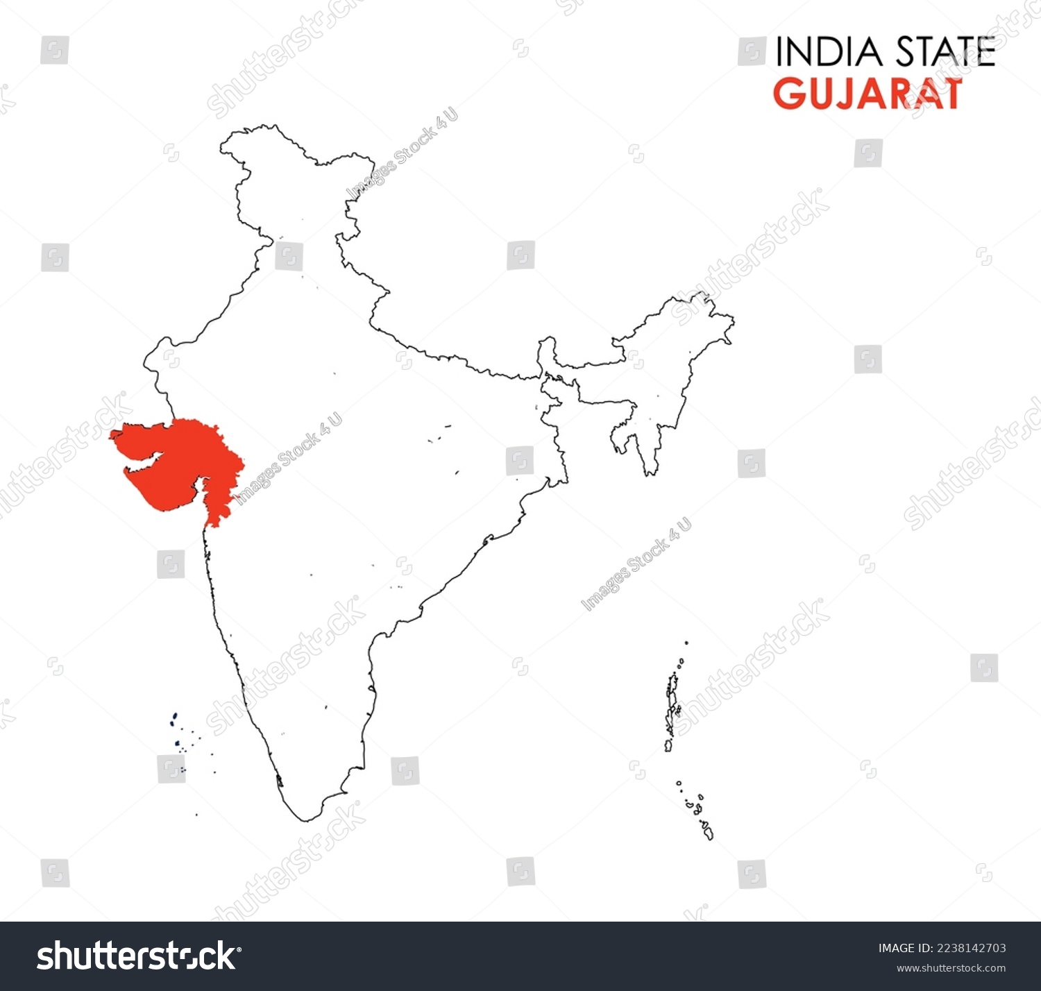 Gujarat Map Of Indian State Gujarat Map Vector Royalty Free Stock