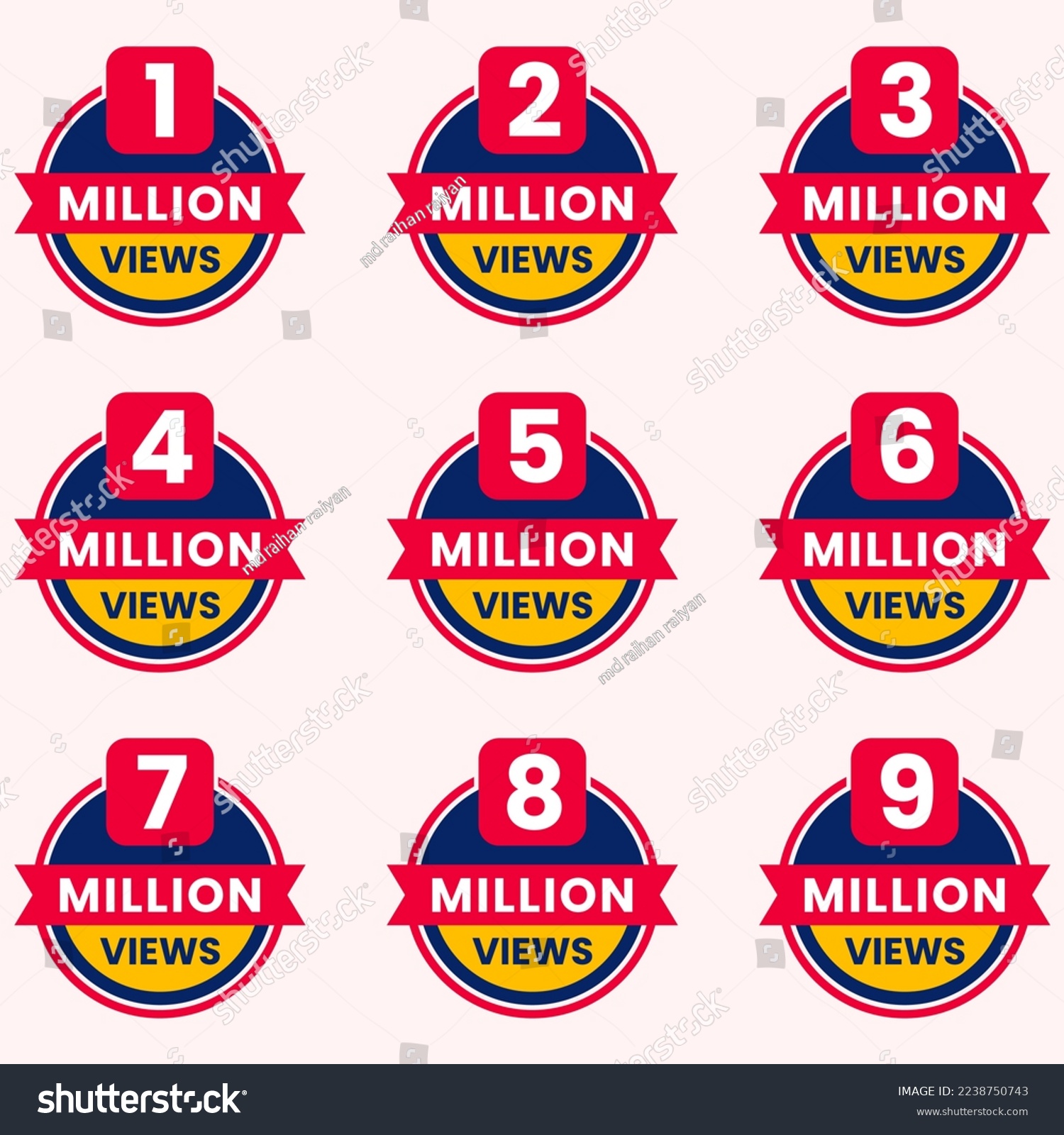 Million Views Celebration Background Design Royalty Free Stock Vector