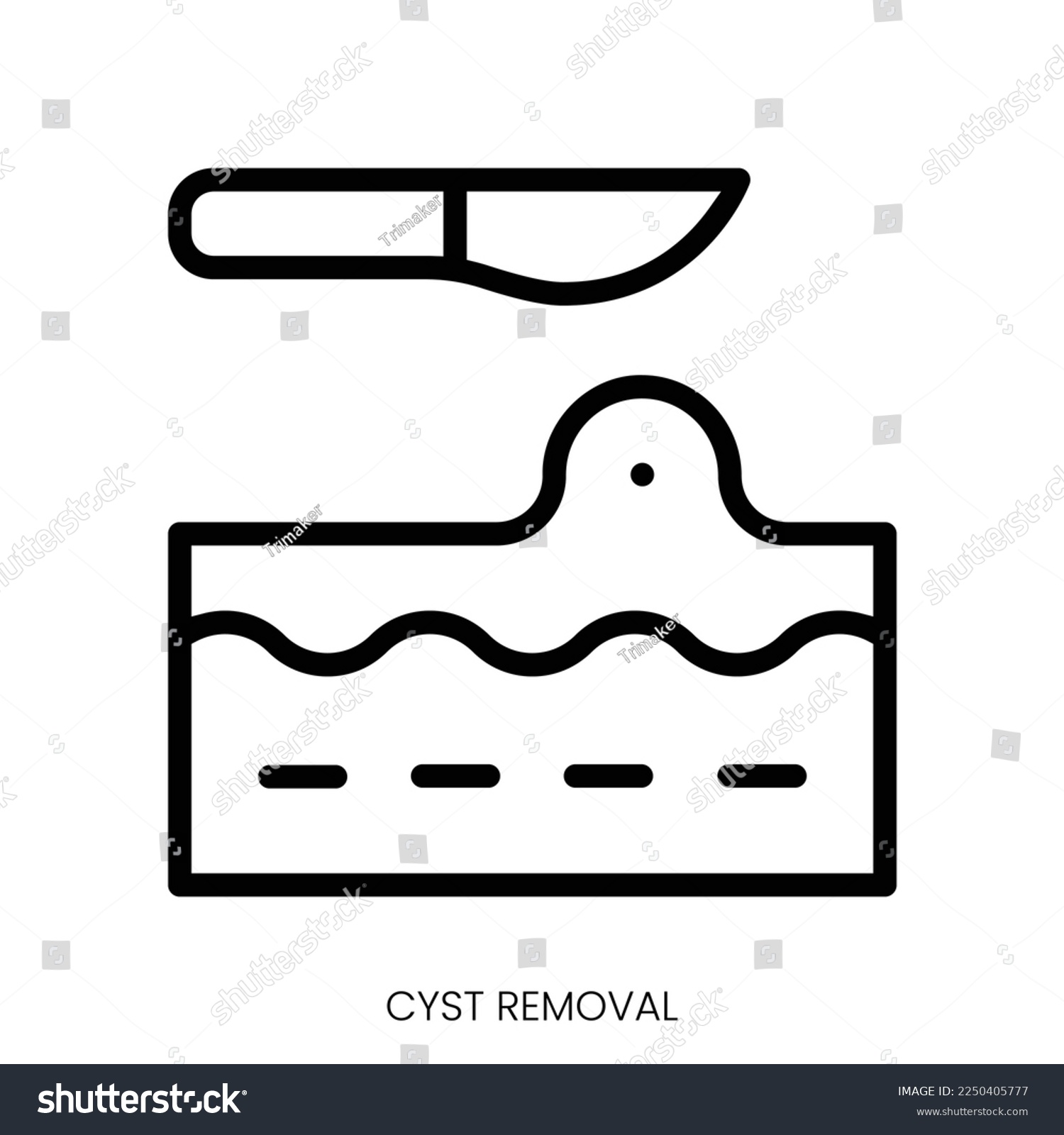 Cyst Removal Icon Line Art Style Design Royalty Free Stock Vector