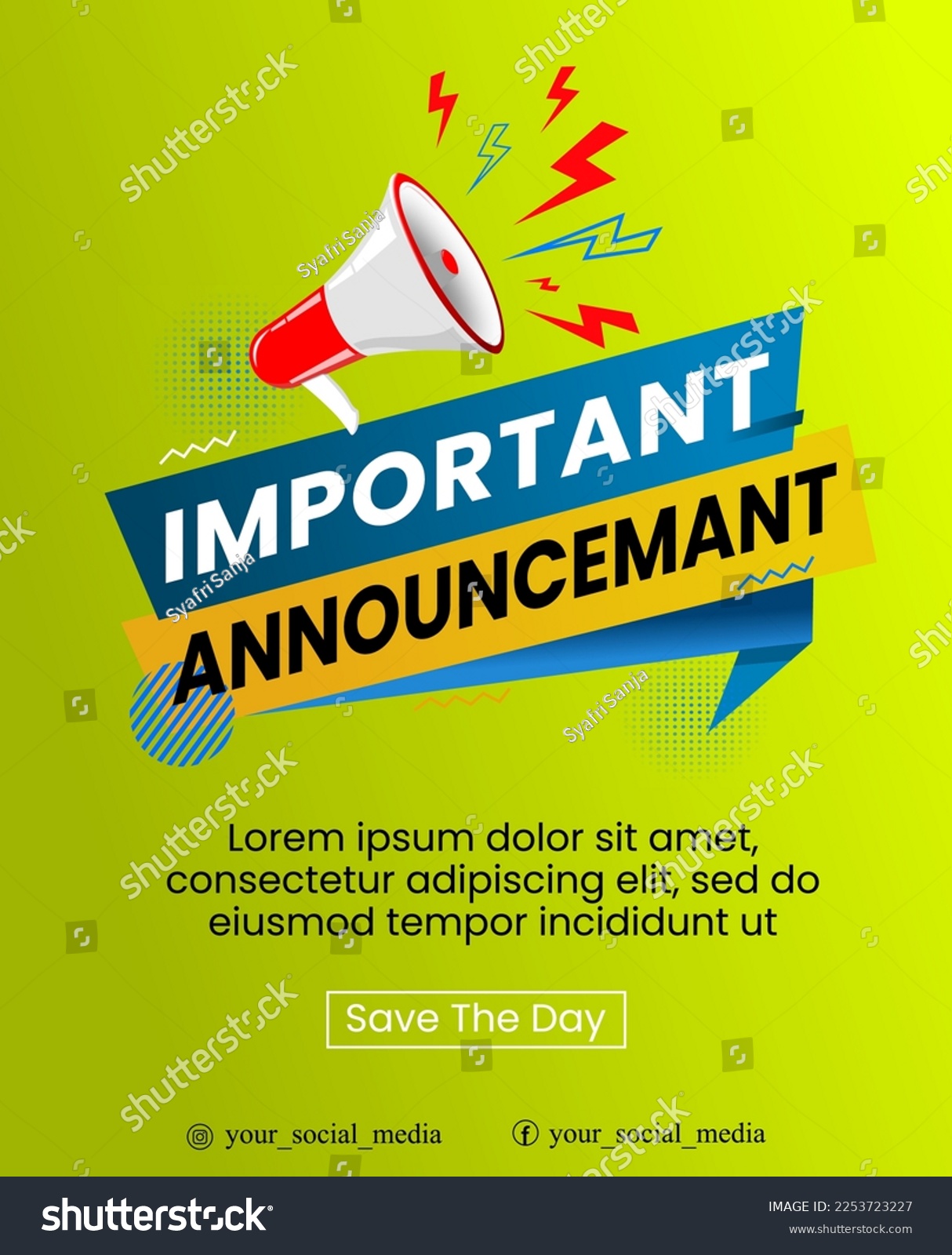 Megaphone With Important Announcement Speech Royalty Free Stock