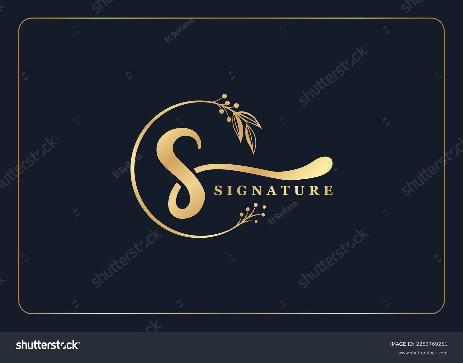 Luxury Signature Initial S Logo Design Isolated Royalty Free Stock