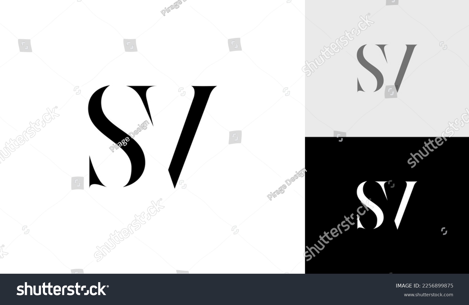 Letter SV Or Initial SV Monogram Logo Design Royalty Free Stock