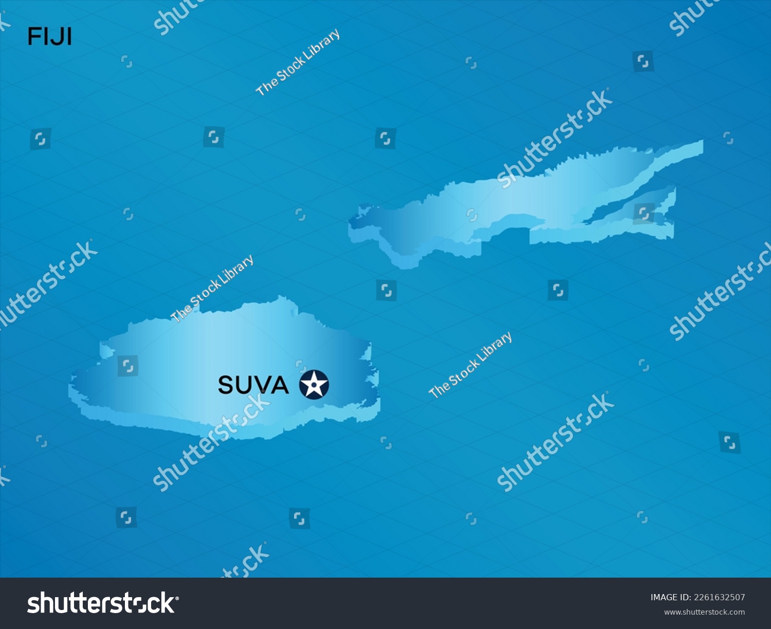 Fiji D Isometric Map With Capital Mark Suva Royalty Free Stock