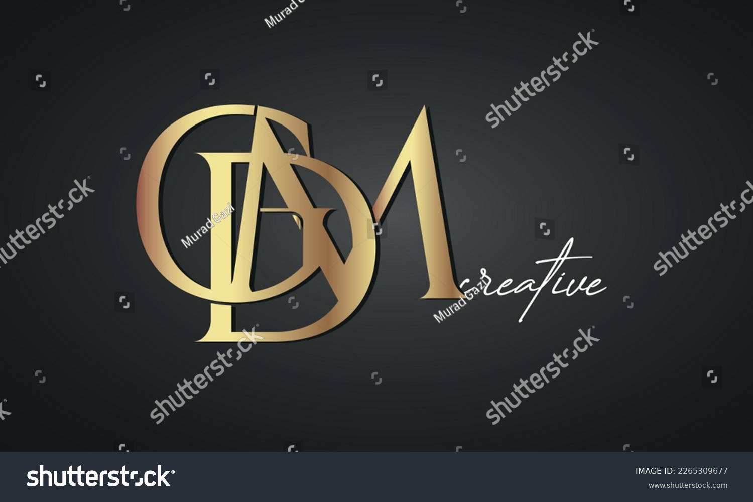 Luxury Letters Gdm Golden Logo Icon Premium Royalty Free Stock Vector