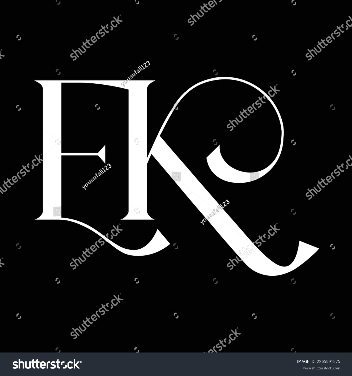 Initial Letter Ek Logo Design Monogram Creative Royalty Free Stock