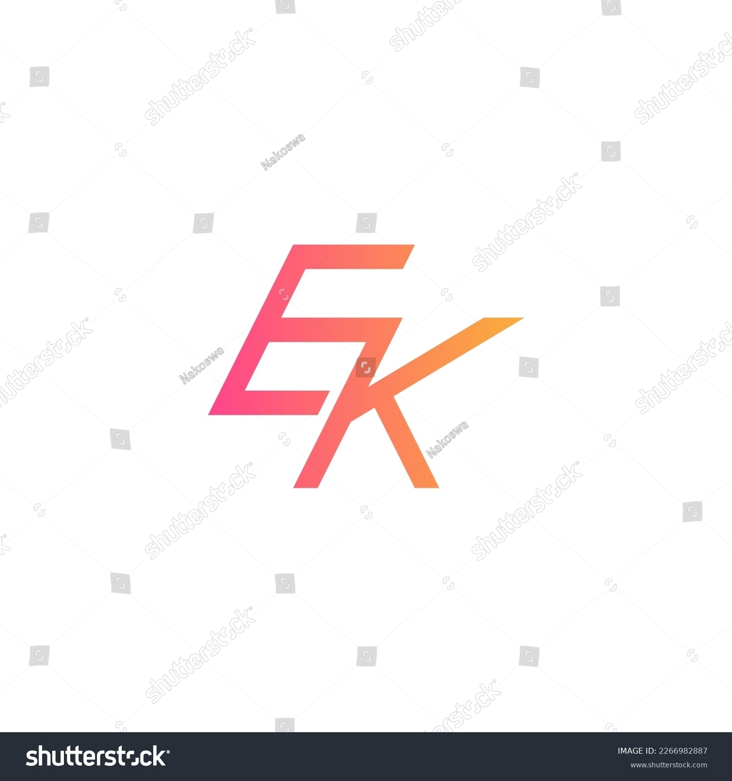 EK Logo EK Monogram Initials EK Logo Letter Royalty Free Stock