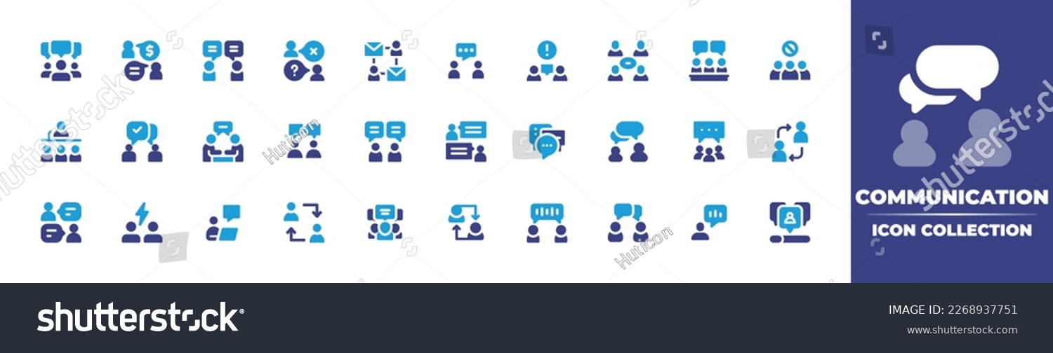 Communication Icon Collection Duotone Color Royalty Free Stock