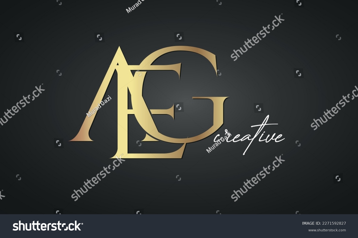 Luxury Letters Aeg Golden Logo Icon Premium Royalty Free Stock Vector