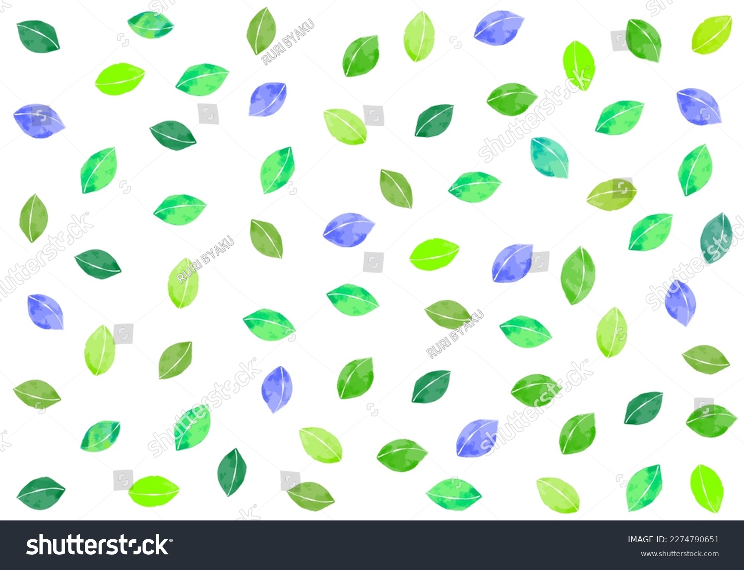 Hand Painted Watercolor Leaves Background Royalty Free Stock Vector