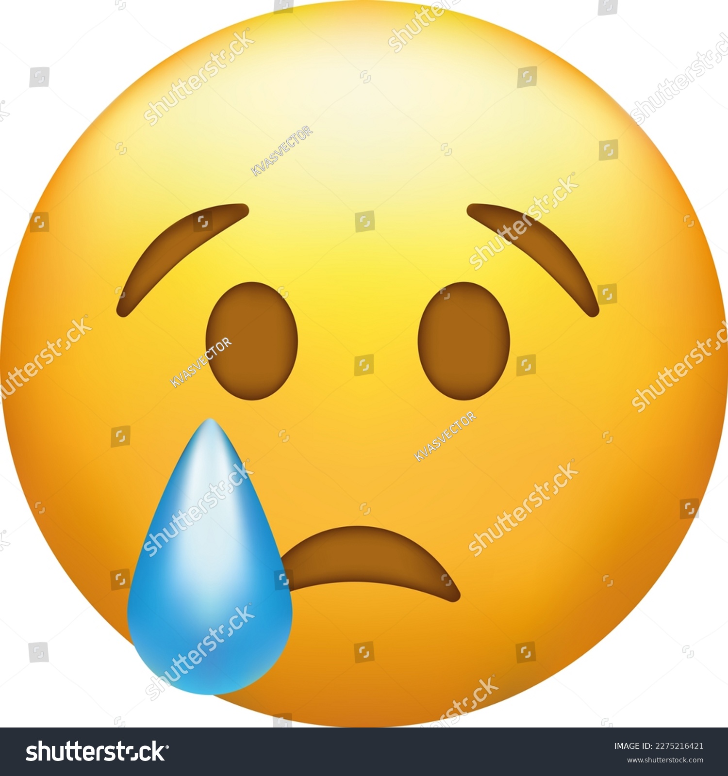 Crying Emoji Sad Emoticon Face With Tear Drop Royalty Free Stock