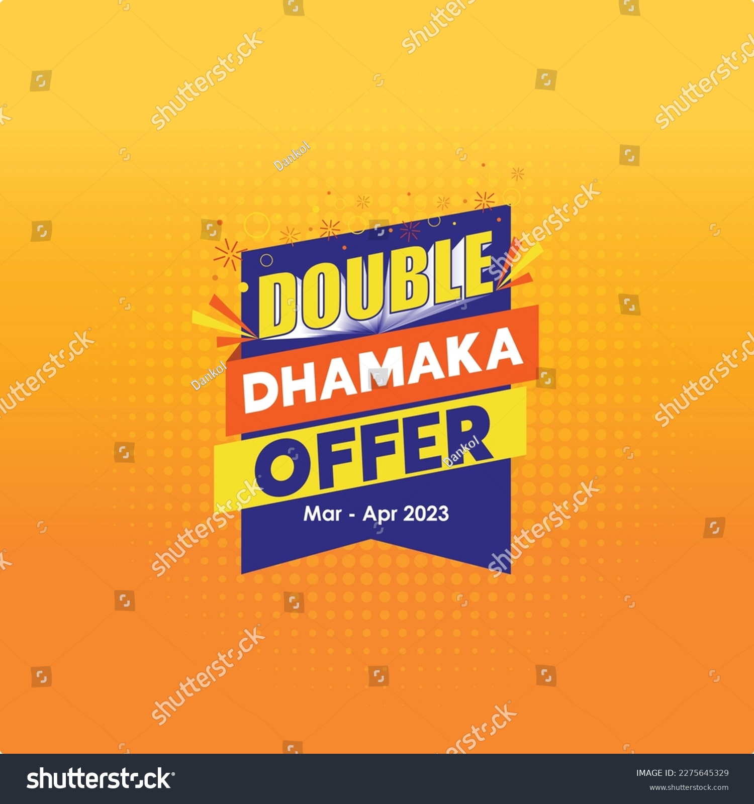 Double Dhamaka Offer Vector Template Discount Royalty Free Stock