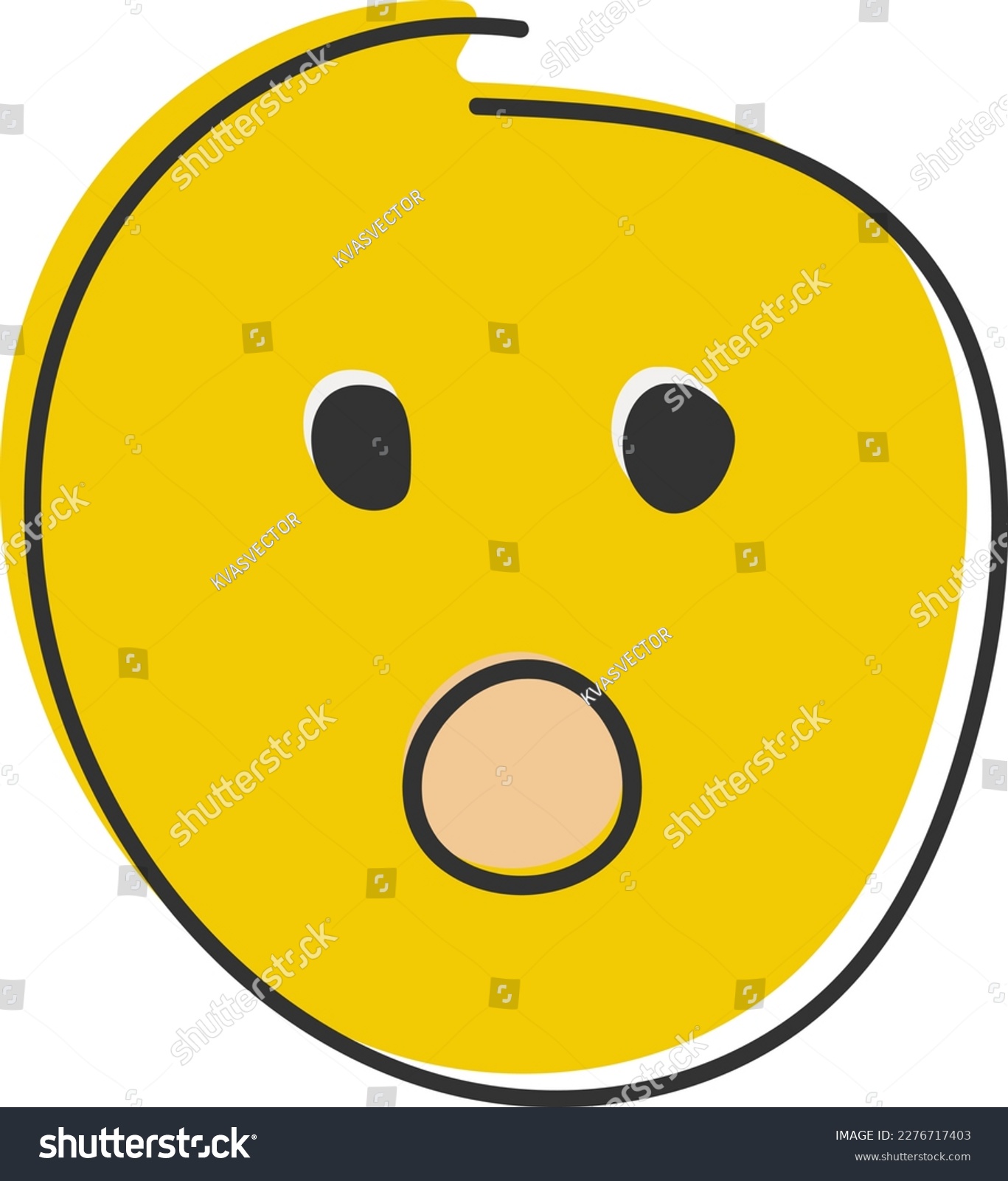 Astonished Emoji Shocked Emoticon With Gasping Royalty Free Stock